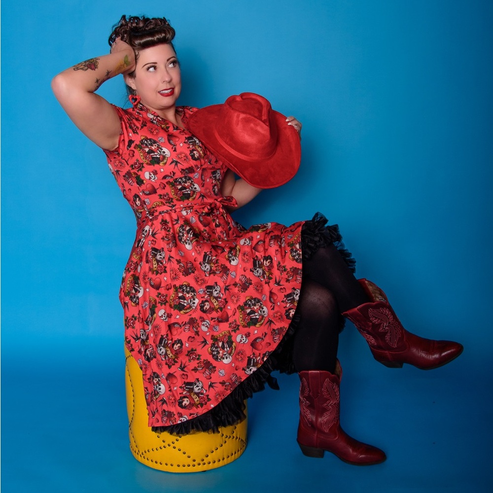 Miss Lulo Forever Love print swing dress